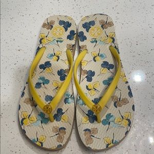 Yellow Tory Burch Flip Flops size 9